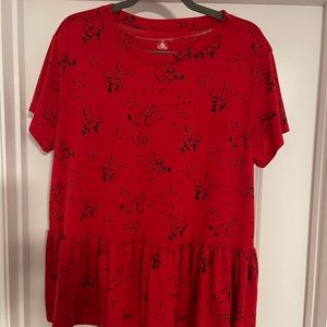 Disney Parks Peplum Minnie Mouse Top XL